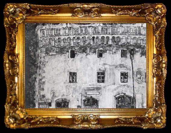 framed  Egon Schiele Erumau town hall, ta009-2